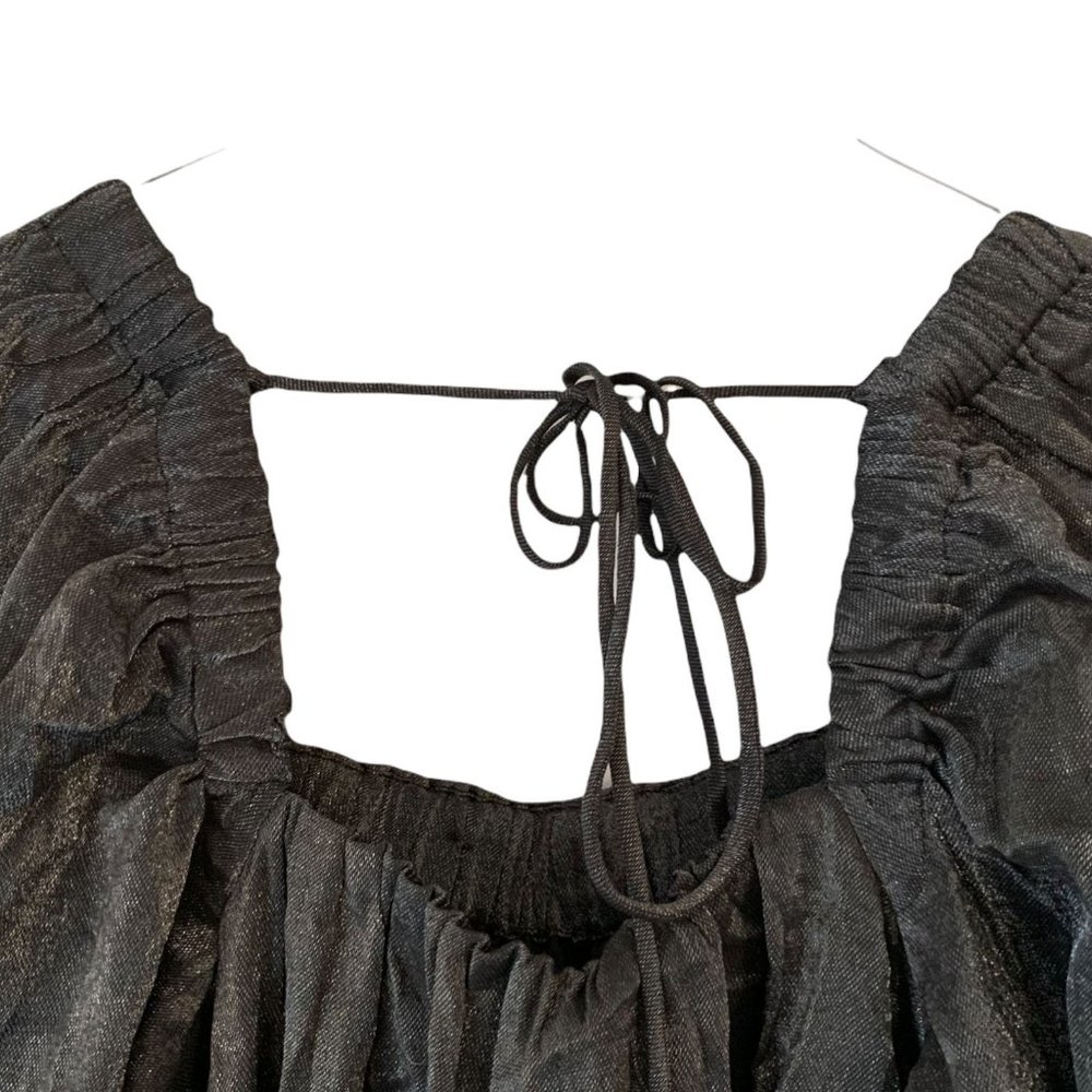Free People Mini Party Dress Medium Shiny Charcoal - Picture 7 of 7